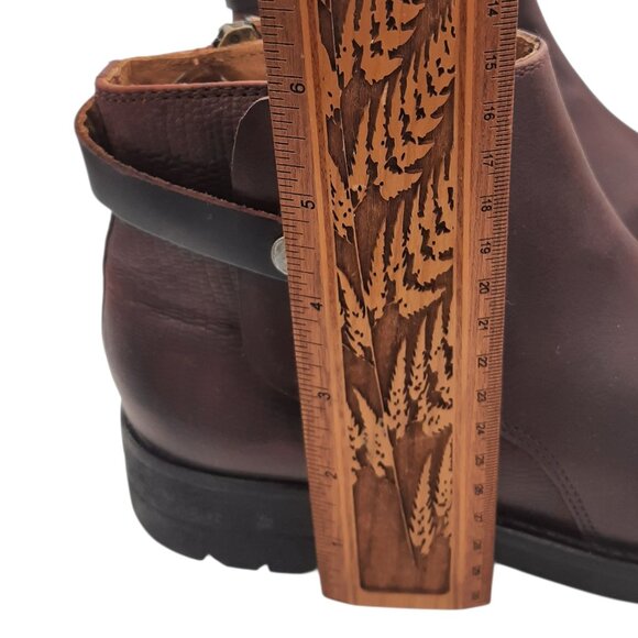 Hudson London Oxblood Burgundy Leather Moto Boots SZ 37 - Picture 14 of 16